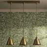 Joules Lighting Joules Wollaton - 3 Light Bar Pendant Matt Antique Brass and Matt White