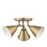 Joules Lighting Joules Wollaton - 3 Light Plate Spotlight Matt Antique Brass and Matt White