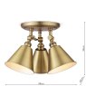 Joules Lighting Joules Wollaton - 3 Light Plate Spotlight Matt Antique Brass and Matt White