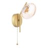 Dar Lighting Dar - Ede Wall Light Satin Gold and Amber Glass