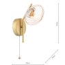 Dar Lighting Dar - Ede Wall Light Satin Gold and Amber Glass