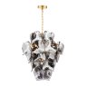 Dar Lighting Dar Genoa - 8 Light Pendant Natural Brass and Smoked Glass