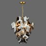 Dar Lighting Dar Genoa - 8 Light Pendant Natural Brass and Smoked Glass