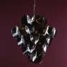 Dar Lighting Dar Genoa - 8 Light Pendant Natural Brass and Smoked Glass