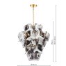 Dar Lighting Dar Genoa - 8 Light Pendant Natural Brass and Smoked Glass