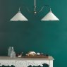 English Heritage Lighting English Heritage - Audley End 2 Light Bar Pendant (Rubbed Bronze and Cream)