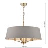 English Heritage Lighting English Heritage - Birch 4 Light Shadelier Antique Brass and Taupe With Shade