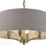English Heritage Lighting English Heritage - Birch 4 Light Shadelier Antique Brass and Taupe With Shade