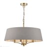 English Heritage Lighting English Heritage - Birch 4 Light Shadelier Antique Brass and Taupe With Shade