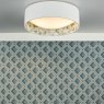 English Heritage Lighting English Heritage - Delft 2 Light Flush Ivory and Multi Coloured