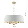 English Heritage Lighting English Heritage - Delft 4 Light Shadelier Antique Brass and Ivory With Shade