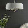 English Heritage Lighting English Heritage - Delft 4 Light Shadelier Antique Brass and Ivory With Shade