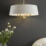 English Heritage Lighting English Heritage - Delft 4 Light Shadelier Antique Brass and Ivory With Shade