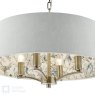 English Heritage Lighting English Heritage - Delft 4 Light Shadelier Antique Brass and Ivory With Shade