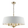 English Heritage Lighting English Heritage - Delft 4 Light Shadelier Antique Brass and Ivory With Shade