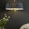 English Heritage Lighting English Heritage - Down House 4 Light Shadelier Satin Chrome and Blue With Shade