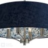 English Heritage Lighting English Heritage - Down House 4 Light Shadelier Satin Chrome and Blue With Shade