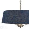 English Heritage Lighting English Heritage - Down House 4 Light Shadelier Satin Chrome and Blue With Shade