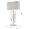 English Heritage Lighting English Heritage - Eltham 2 Light Table Lamp Polished Nickel and Crystal With Shade