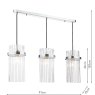 English Heritage Lighting English Heritage - Eltham 3 Light Bar Pendant Polished Nickel and Glass