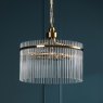 English Heritage Lighting English Heritage - Eltham 4 Light Pendant Antique Gold and Glass