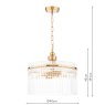 English Heritage Lighting English Heritage - Eltham 4 Light Pendant Antique Gold and Glass