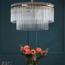 English Heritage Lighting English Heritage - Eltham 6 Light Pendant Antique Gold and Glass