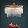 English Heritage Lighting English Heritage - Eltham 6 Light Pendant Antique Gold and Glass