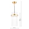 English Heritage Lighting English Heritage - Eltham Pendant Antique Gold and Glass