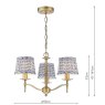 English Heritage Lighting English Heritage - Marble Hill 3 Light Armed Pendant Aged Brass and Blue With Shade