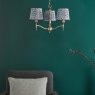 English Heritage Lighting English Heritage - Marble Hill 3 Light Armed Pendant Aged Brass and Blue With Shade
