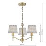 English Heritage Lighting English Heritage - Marble Hill 3 Light Armed Pendant Aged Brass and Grey With Shade