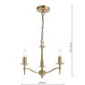 English Heritage Lighting English Heritage - Marble Hill 3 Light Armed Pendant Aged Brass Fitting Only