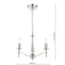 English Heritage Lighting English Heritage - Marble Hill 3 Light Armed Pendant Polished Nickel Fitting Only