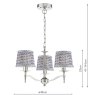 English Heritage Lighting English Heritage - Marble Hill 3 Light Armed Pendant Polished Nickel With Shade