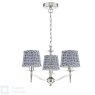 English Heritage Lighting English Heritage - Marble Hill 3 Light Armed Pendant Polished Nickel With Shade
