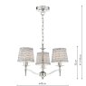 English Heritage Lighting English Heritage - Marble Hill 3 Light Armed Pendant Polished Nickel With Shade