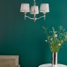 English Heritage Lighting English Heritage - Marble Hill 3 Light Armed Pendant Polished Nickel With Shade
