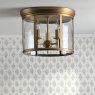 English Heritage Lighting English Heritage - Marble Hill 3 Light Flush Aged Brass and Glass