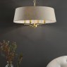 English Heritage Lighting English Heritage - Marble Hill 4 Light Shadelier Antique Brass and Taupe With Shade