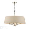 English Heritage Lighting English Heritage - Marble Hill 4 Light Shadelier Antique Brass and Taupe With Shade