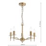 English Heritage Lighting English Heritage - Marble Hill 5 Light Armed Pendant Aged Brass Fitting Only