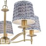English Heritage Lighting English Heritage - Marble Hill 5 Light Armed Pendant Aged Brass With Shade