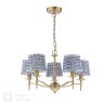 English Heritage Lighting English Heritage - Marble Hill 5 Light Armed Pendant Aged Brass With Shade