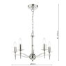 English Heritage Lighting English Heritage - Marble Hill 5 Light Armed Pendant Polished Nickel Fitting Only
