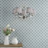 English Heritage Lighting English Heritage - Marble Hill 5 Light Armed Pendant Polished Nickel With Shade