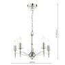 English Heritage Lighting English Heritage - Marble Hill 5 Light Armed Pendant Polished Nickel With Shade