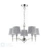 English Heritage Lighting English Heritage - Marble Hill 5 Light Armed Pendant Polished Nickel With Shade