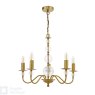 English Heritage Lighting English Heritage - Wrest Park 5 Light Armed Pendant Aged Brass and Ribbed Glass