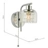 Dar Lighting Dar - Forseti Bathroom Wall Light Polished Chrome and Glass IP44
